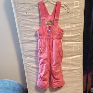 Obermeyer Pink Girl's One Piece Snowsuit/snoveral Sz 4 Toddlers